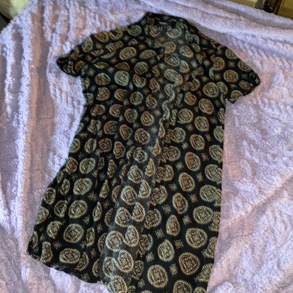 Long Button Up Patterned Top